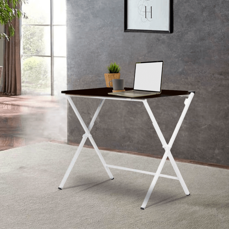 Muno Foldable Study Table - Walnut & White