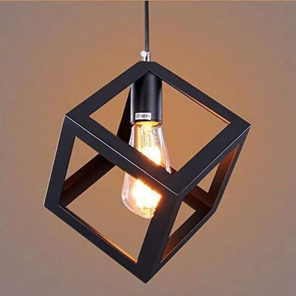 Fixture Cube Shape Pendant Hanging Lamp