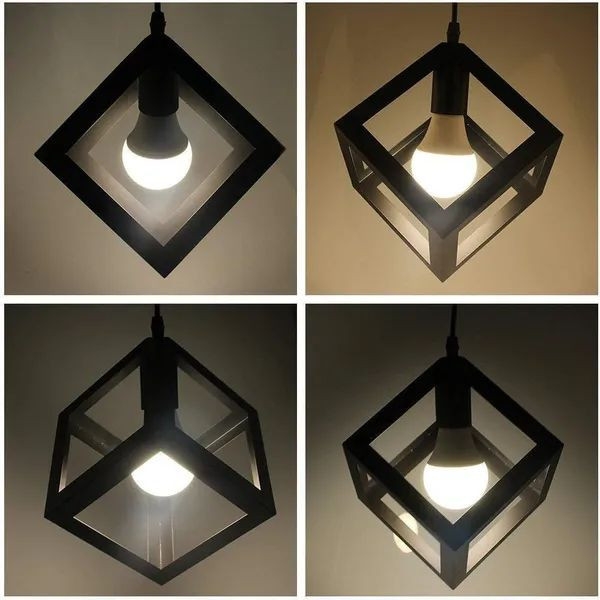 Exterior Cube Shape Pendant Hanging Lamp