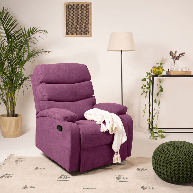 Abiza 1 Seater Rotation Manual Recliner - Purple Finish