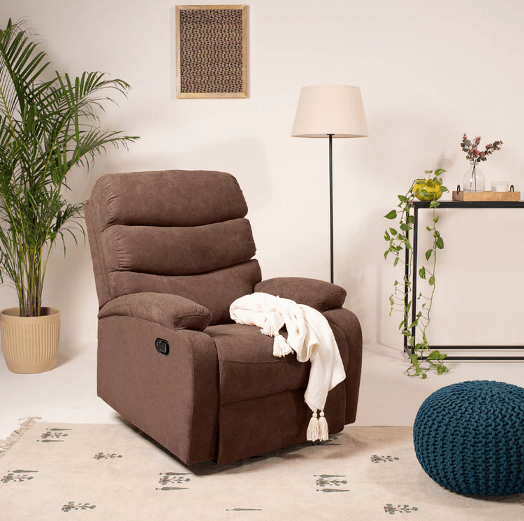 Abiza 1 Seater Rotation Manual Recliner - Oak Finish