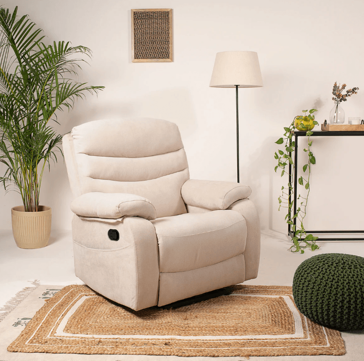 Vivo 1 Seater Rotation Manual Recliner - Cream Finish