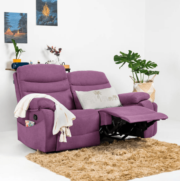Vivo 2 Seater Manual Recliner - Purple Finish