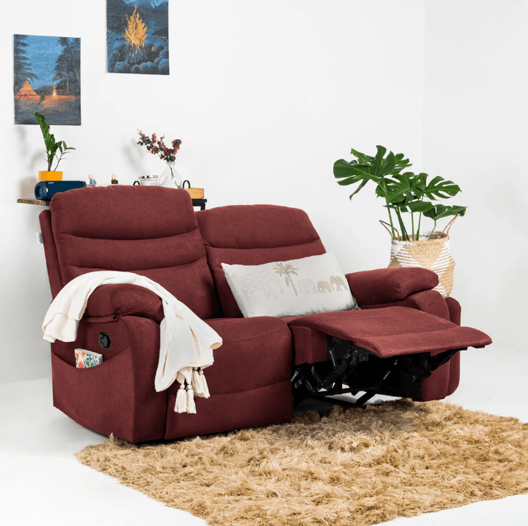 Vivo 2 Seater Manual Recliner - Maroon Finish