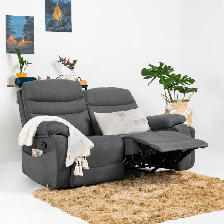 Vivo 2 Seater Manual Recliner - Ash Finish